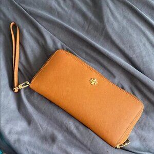 Brown Tory Burch Wallet with Wristlet